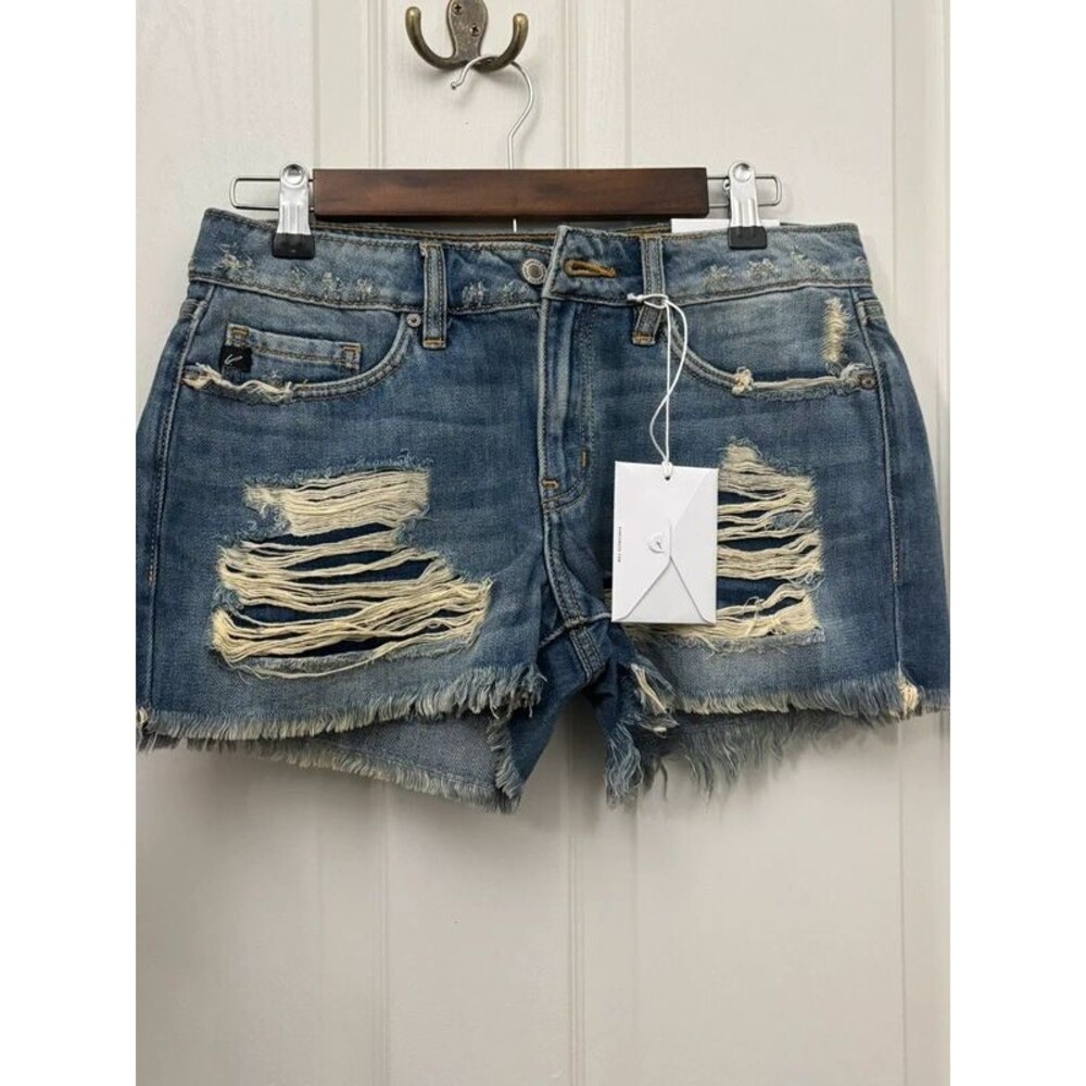 NWT KanCan Women’s Size 5/26 Distressed Denim Cutoff Shorts Frayed Hem